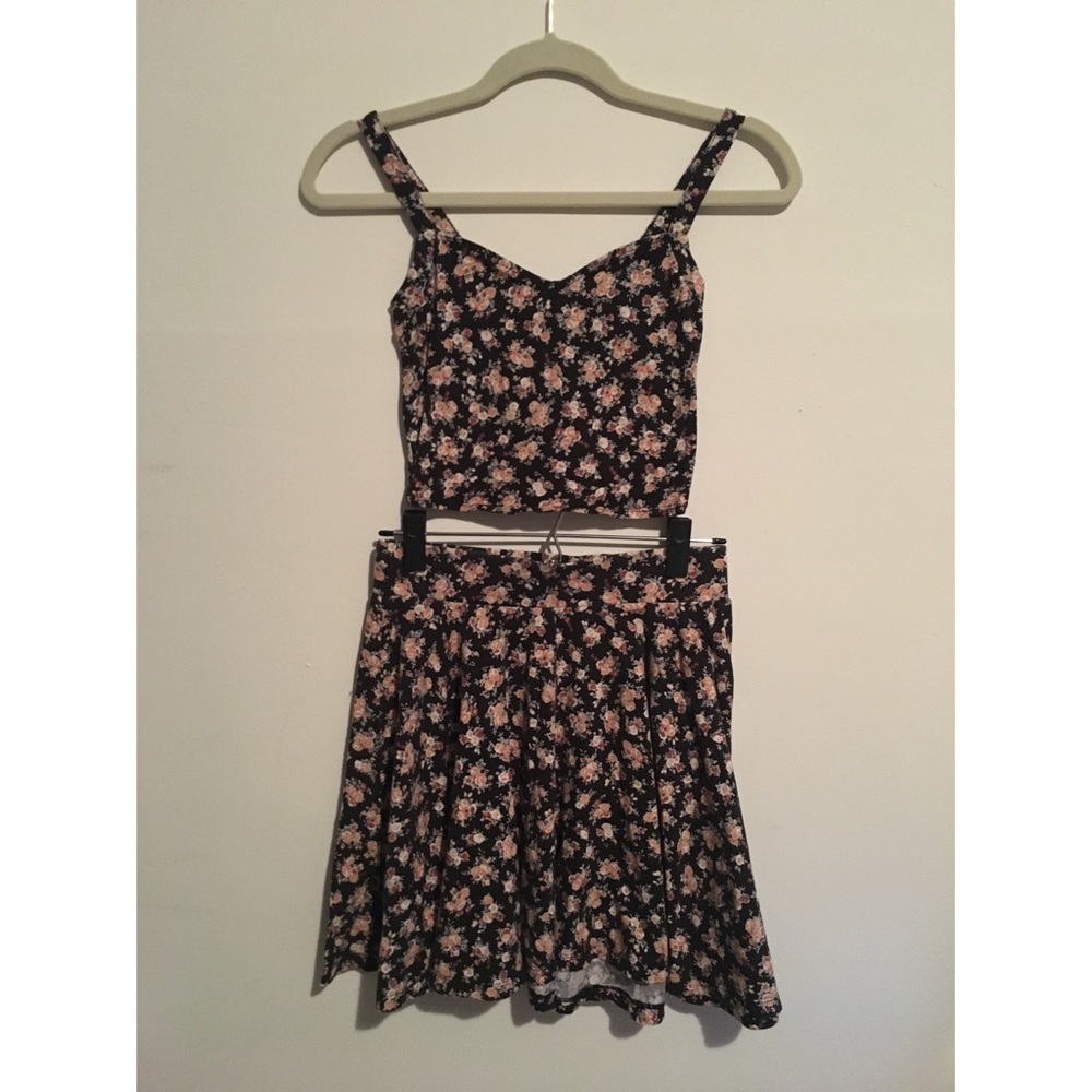 COPY - Urban Outfitters Black Floral Skirt Set